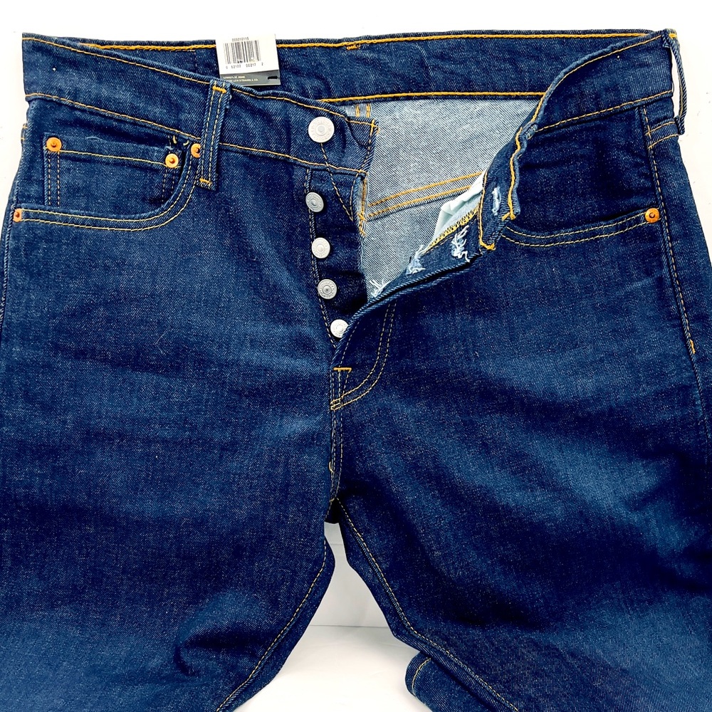 LEVI'S 501 ORIGINAL JEANS 32X30, REGULAR STRAIGHT FIT, STRECH EXTENSIBLE, NAVY - Picture 4 of 16